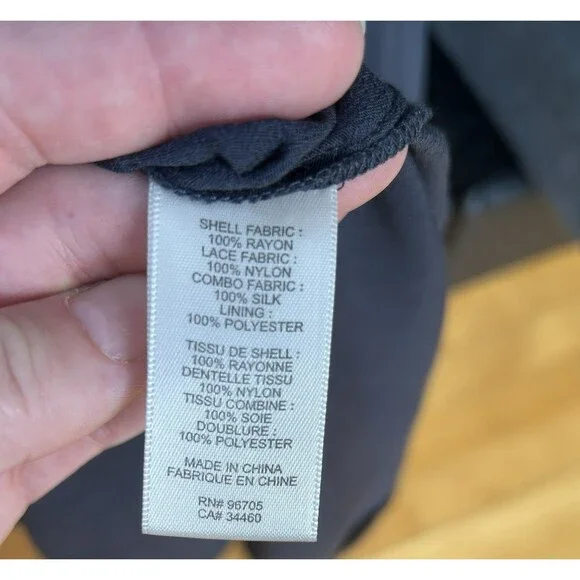 Elegant Rebecca Taylor NWT size 4 Navy Rayon Silk Dress Retail $395 - Picture 8 of 12